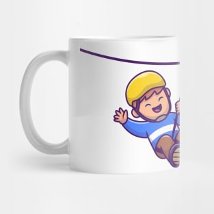 Cute Boy Playing Flying Fox Mug